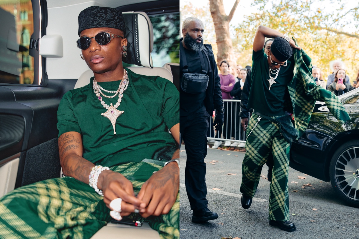 Wizkid at the Burberry s/s24 Collection catwalk show at Highbury Fields in  London.