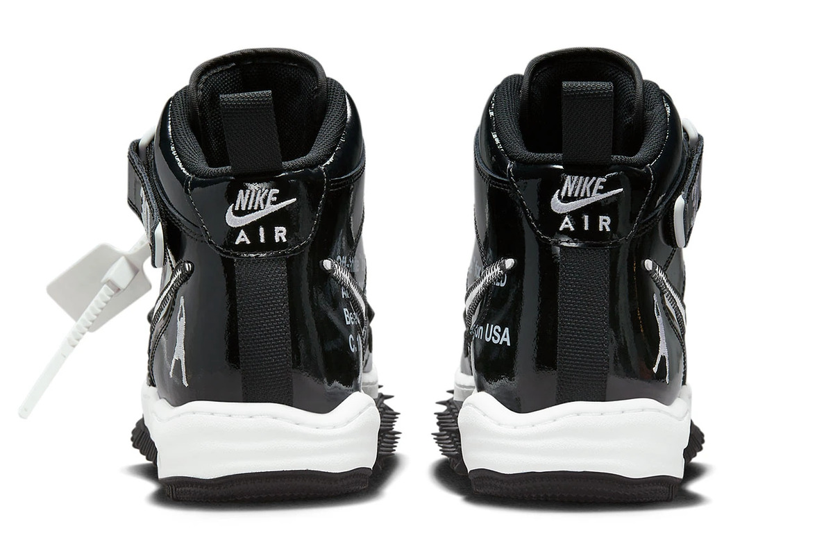 [US 9] OFFWHITE x NIKE AIR FORCE 1 AF1 Mid Virgil Abloh Sneakers Shoes Black