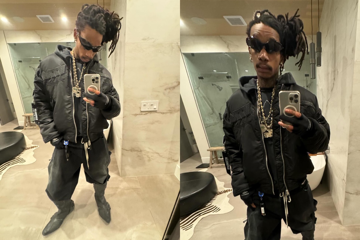 SPOTTED: Wiz Khalifa Puts Forward New Mirror Selfie Wearing Balenciaga & Alpha Industries x Vetements