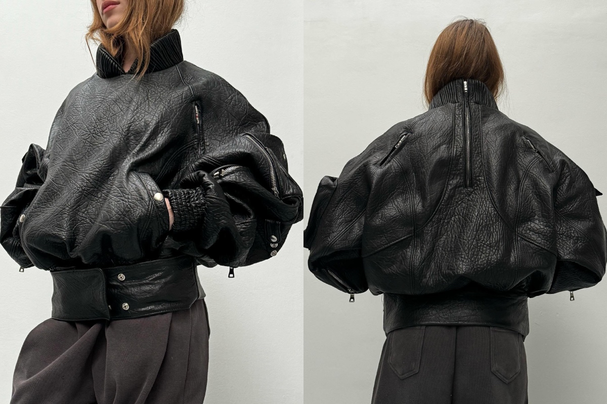PAUSE or Skip: NO/FAITH STUDIOS Leather Pull-over Concrete Bomber Jacket